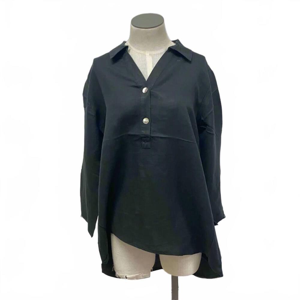 NEW TOOFAN women's double layer tunic in black